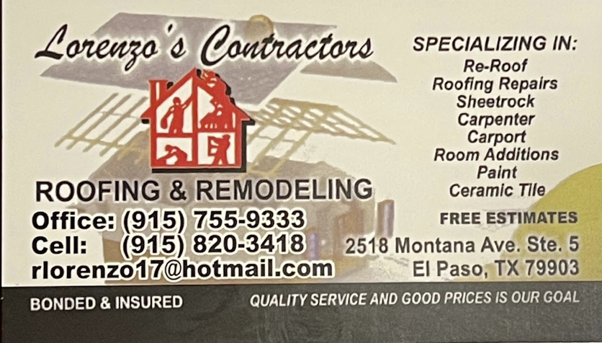 Lorenzo's Contractors Roofing, El Paso